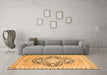 Machine Washable Geometric Orange Traditional Area Rugs in a Living Room, wshabs2732org