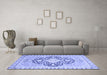 Machine Washable Geometric Blue Traditional Rug in a Living Room, wshabs2732blu