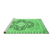 Sideview of Machine Washable Geometric Emerald Green Traditional Area Rugs, wshabs2732emgrn