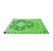 Sideview of Machine Washable Geometric Green Traditional Area Rugs, wshabs2732grn