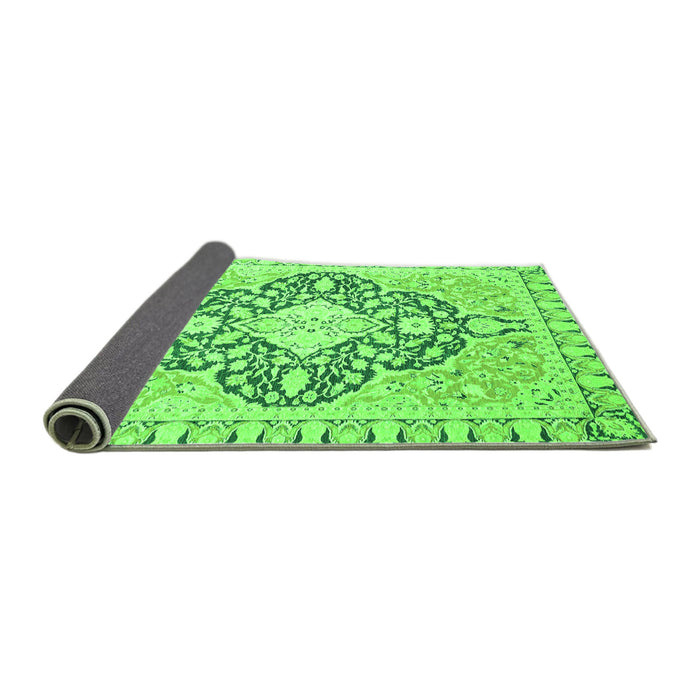 Sideview of Geometric Green Traditional Rug, abs2732grn