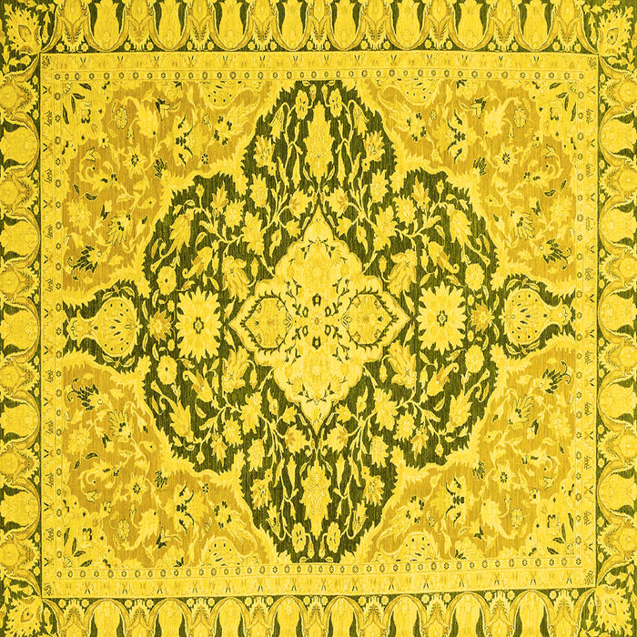 Square Geometric Yellow Traditional Rug, abs2732yw