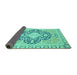 Sideview of Geometric Turquoise Traditional Rug, abs2732turq