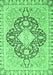 Machine Washable Geometric Emerald Green Traditional Area Rugs, wshabs2732emgrn