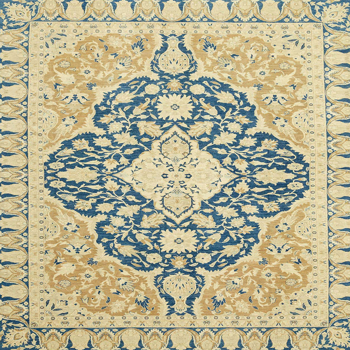 Square Abstract Brown Gold Geometric Rug, abs2732