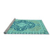 Sideview of Machine Washable Geometric Light Blue Traditional Rug, wshabs2732lblu