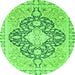 Round Geometric Green Traditional Rug, abs2732grn