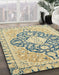 Machine Washable Abstract Brown Gold Rug in a Family Room, wshabs2732