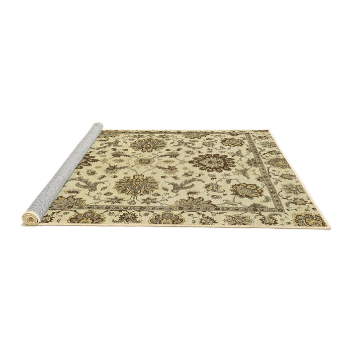 Sideview of Machine Washable Abstract Sun Yellow Rug, wshabs2733