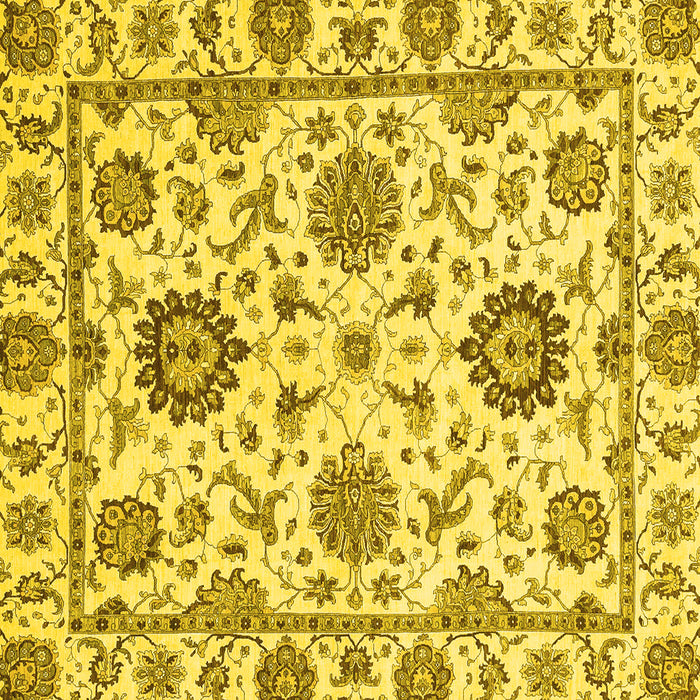 Square Machine Washable Abstract Yellow Modern Rug, wshabs2733yw