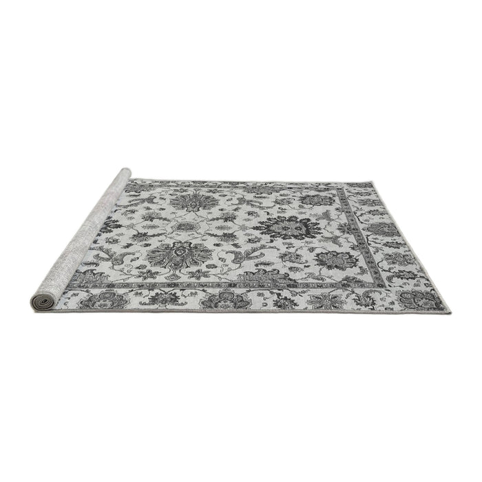 Sideview of Machine Washable Abstract Gray Modern Rug, wshabs2733gry