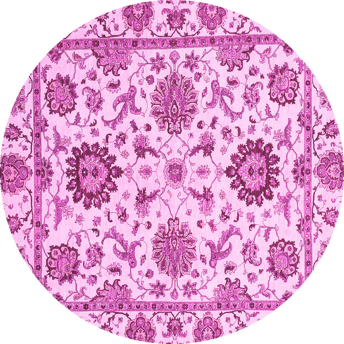 Round Abstract Pink Modern Rug, abs2733pnk