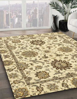 Abstract Sun Yellow Modern Rug in Family Room, abs2733