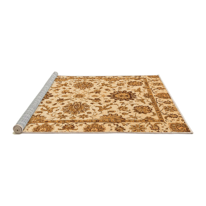 Sideview of Machine Washable Abstract Orange Modern Area Rugs, wshabs2733org