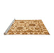 Sideview of Machine Washable Abstract Orange Modern Area Rugs, wshabs2733org