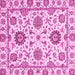 Square Machine Washable Abstract Pink Modern Rug, wshabs2733pnk