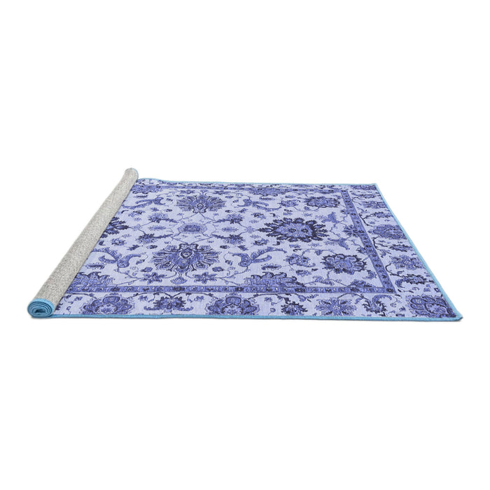 Sideview of Machine Washable Abstract Blue Modern Rug, wshabs2733blu
