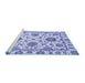 Sideview of Machine Washable Abstract Blue Modern Rug, wshabs2733blu