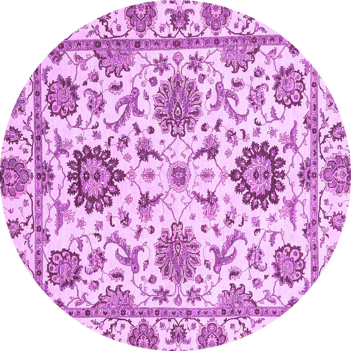 Round Machine Washable Abstract Purple Modern Area Rugs, wshabs2733pur