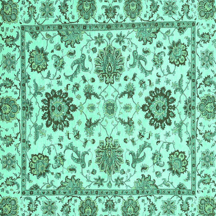 Square Machine Washable Abstract Turquoise Modern Area Rugs, wshabs2733turq