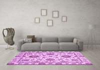 Machine Washable Abstract Purple Modern Rug, wshabs2733pur