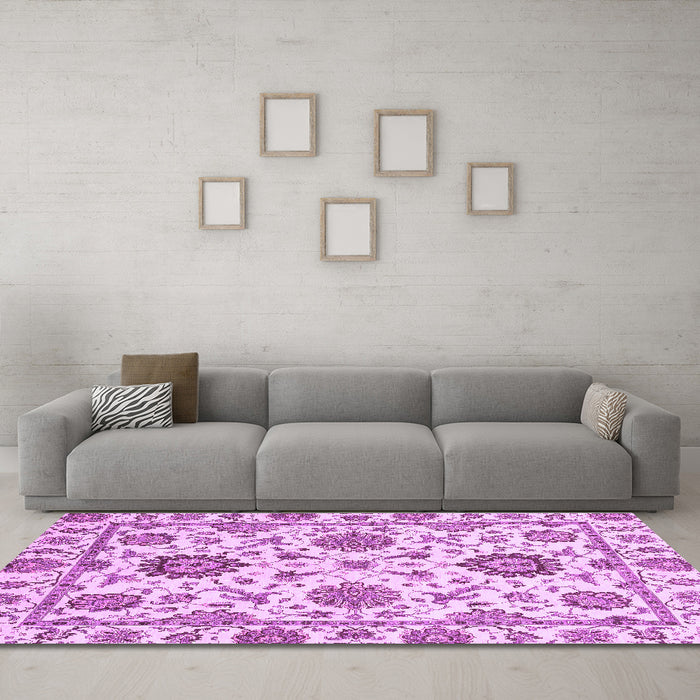 Machine Washable Abstract Purple Modern Area Rugs in a Living Room, wshabs2733pur