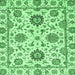 Square Abstract Emerald Green Modern Rug, abs2733emgrn