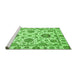 Sideview of Machine Washable Abstract Green Modern Area Rugs, wshabs2733grn