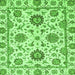 Square Abstract Green Modern Rug, abs2733grn