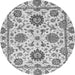 Round Abstract Gray Modern Rug, abs2733gry