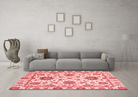 Machine Washable Abstract Red Modern Rug, wshabs2733red