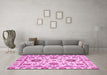 Machine Washable Abstract Pink Modern Rug in a Living Room, wshabs2733pnk