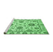 Sideview of Machine Washable Abstract Emerald Green Modern Area Rugs, wshabs2733emgrn