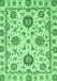 Machine Washable Abstract Emerald Green Modern Area Rugs, wshabs2733emgrn