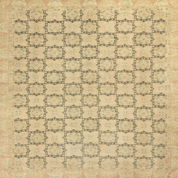 Square Machine Washable Abstract Metallic Gold Rug, wshabs2734