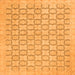 Square Machine Washable Abstract Orange Modern Area Rugs, wshabs2734org