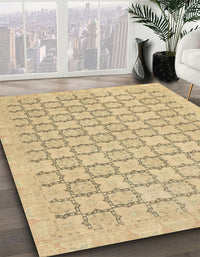 Abstract Metallic Gold Modern Rug, abs2734