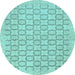 Round Abstract Light Blue Modern Rug, abs2734lblu