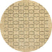 Round Abstract Metallic Gold Modern Rug, abs2734