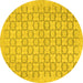 Round Machine Washable Abstract Yellow Modern Rug, wshabs2734yw