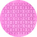 Round Machine Washable Abstract Pink Modern Rug, wshabs2734pnk