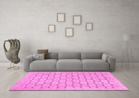 Machine Washable Abstract Pink Modern Rug, wshabs2734pnk