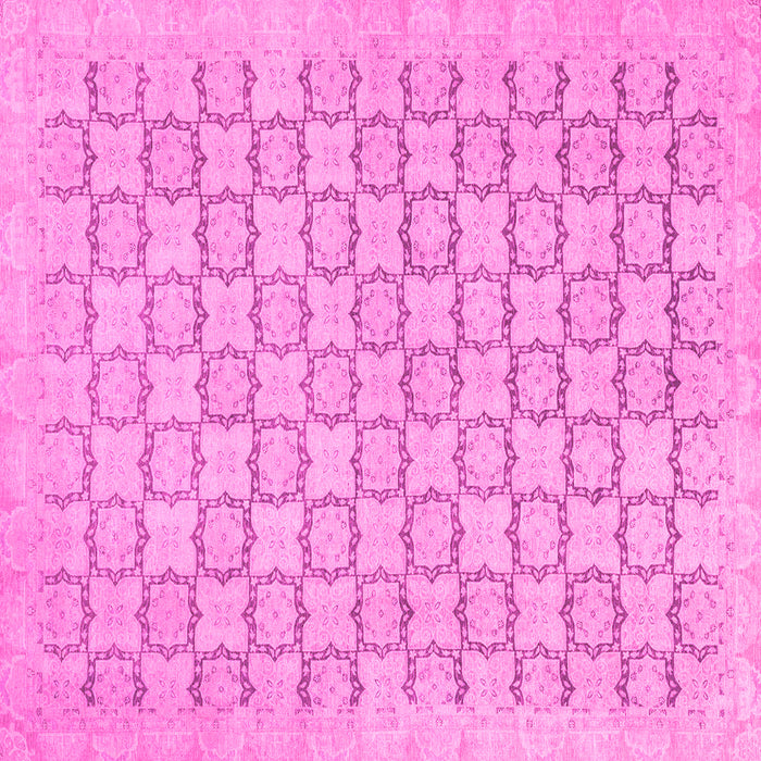 Square Machine Washable Abstract Pink Modern Rug, wshabs2734pnk