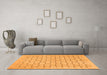 Machine Washable Abstract Orange Modern Area Rugs in a Living Room, wshabs2734org