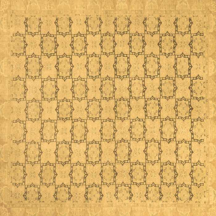 Square Abstract Brown Modern Rug, abs2734brn