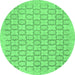 Round Abstract Emerald Green Modern Rug, abs2734emgrn