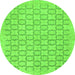 Round Machine Washable Abstract Green Modern Area Rugs, wshabs2734grn