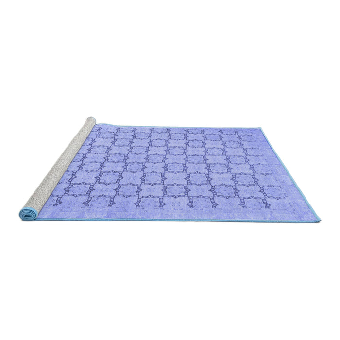 Sideview of Machine Washable Abstract Blue Modern Rug, wshabs2734blu