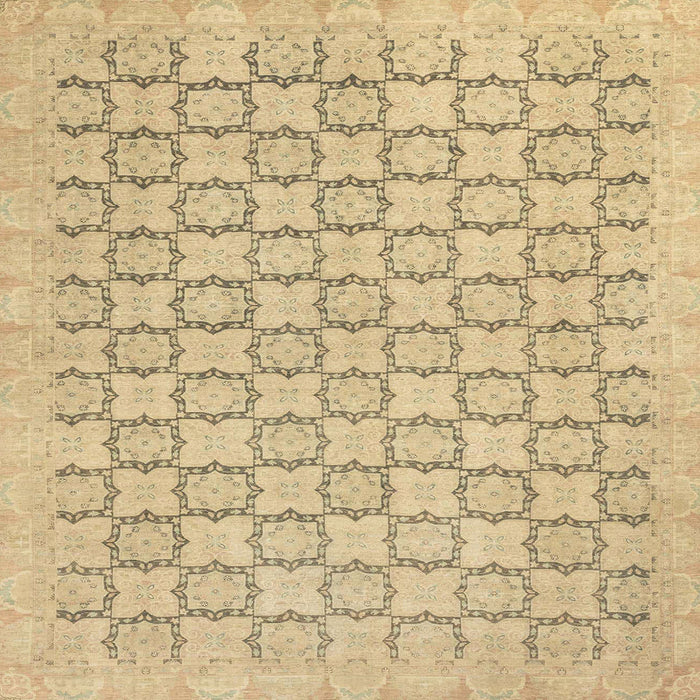 Square Abstract Metallic Gold Modern Rug, abs2734