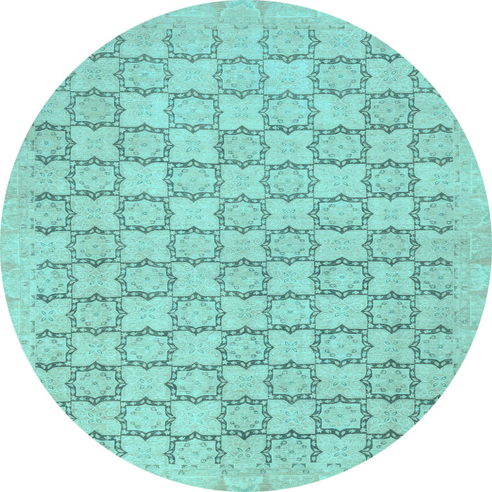 Round Machine Washable Abstract Light Blue Modern Rug, wshabs2734lblu